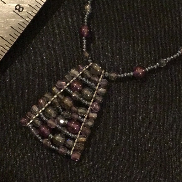 Tri colored Glass Bead Necklace - Picture 3 of 3